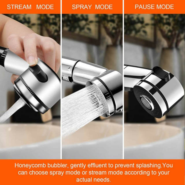 OOVOV Kitchen Faucet with Pull Down Sprayer Water Functions Lift Type Sink Faucet 360° Rotatable Bathroom Faucets