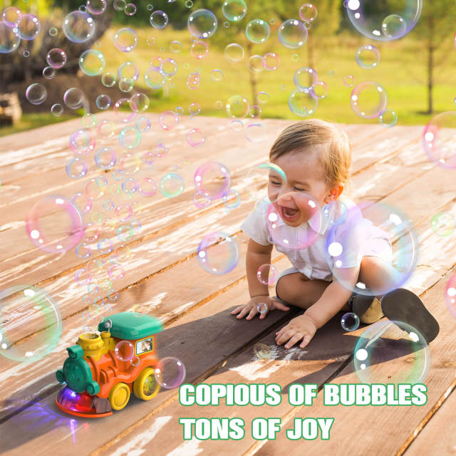 OOVOV Bubble Machine for Toddler 3000+ Bubbles Per Minute Automatic Bubble Blower with 2 Bottles of Bubble Solution Singing Bubble Train Bubble Maker for Boys Girls Age 3+