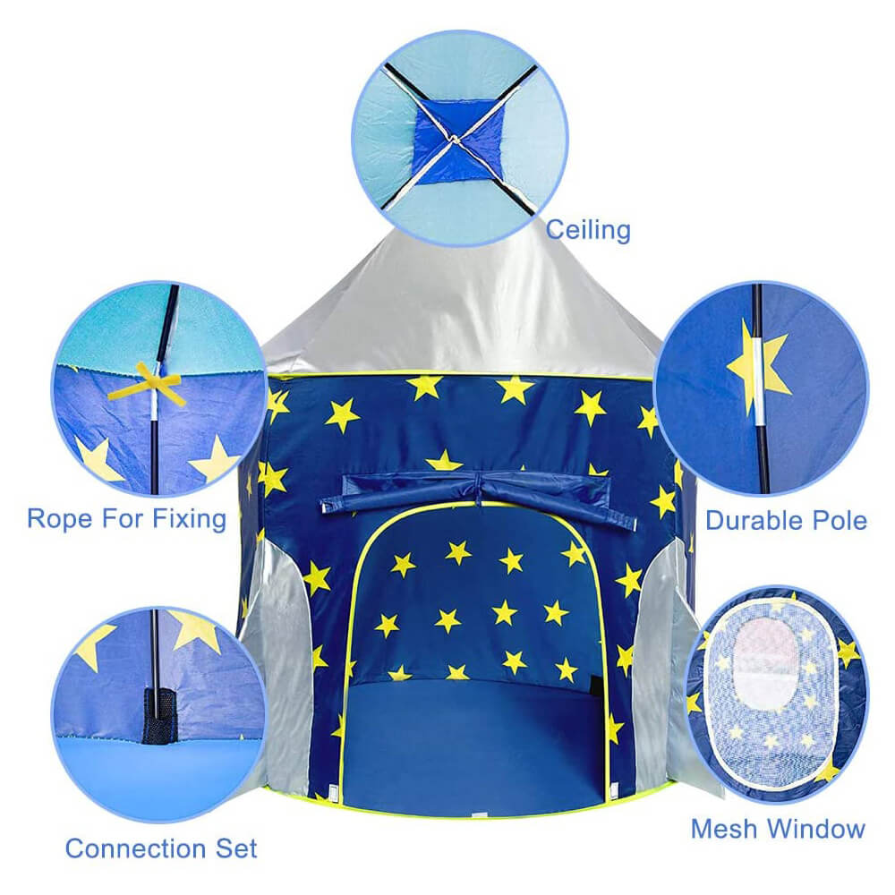 OOVOV Rocket Ship Tent - Space Themed Pretend Play Tent - Space Play ...