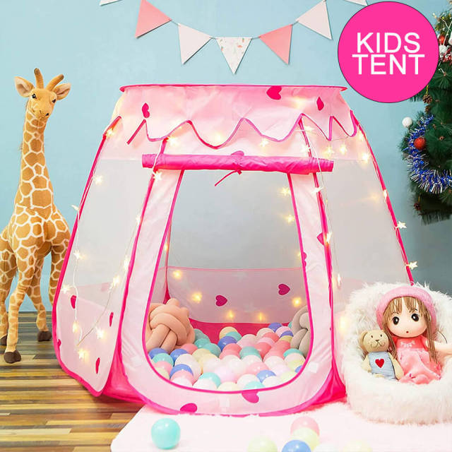 OOVOV Princess Pop Up Tent for Toddlers and Girls Foldable and Portable with a Carrying Bag As Playhouse & Ball Pit for Indoor Outdoor