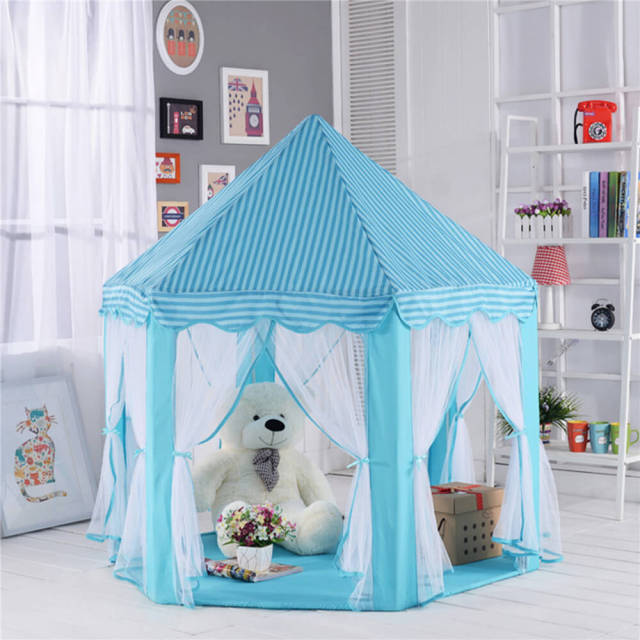 OOVOV Princess Castle Tent for Girls Fairy Play Tents for Kids Hexagon Playhouse with Fairy Star Lights Toys for Children or Toddlers Indoor or Outdoor Games