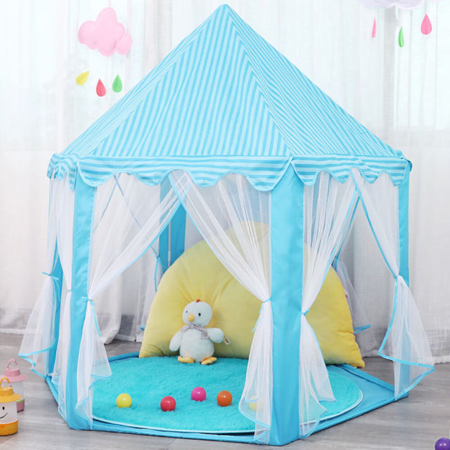 OOVOV Princess Castle Tent for Girls Fairy Play Tents for Kids Hexagon Playhouse with Fairy Star Lights Toys for Children or Toddlers Indoor or Outdoor Games