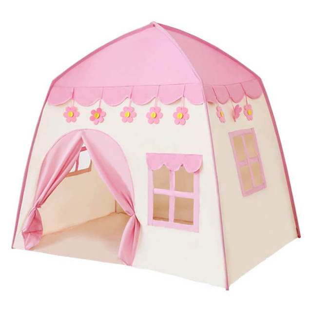 OOVOV Princess Castle Play Tent for Girls Kids Teepee Tents Playhouse Toys Foldable for Children or Toddlers Indoor Outdoor Games