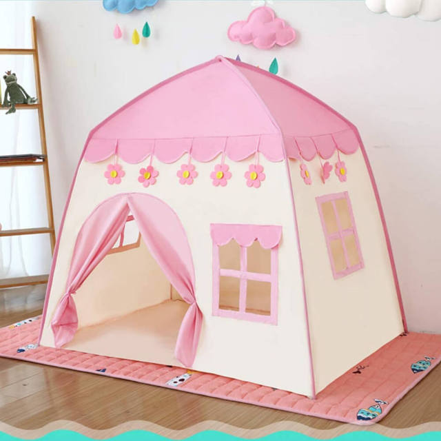 OOVOV Princess Castle Play Tent for Girls Kids Teepee Tents Playhouse Toys Foldable for Children or Toddlers Indoor Outdoor Games