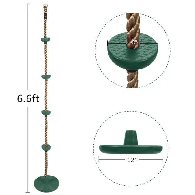 Kids Toys - Climbing Rope with Platforms and Disc Swing Seat Set