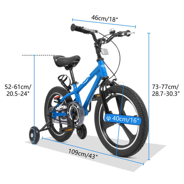 OOVOV Kids Bike Boys Girls Freestyle Bicycle 18 Inch with Training Wheels Childs Bike