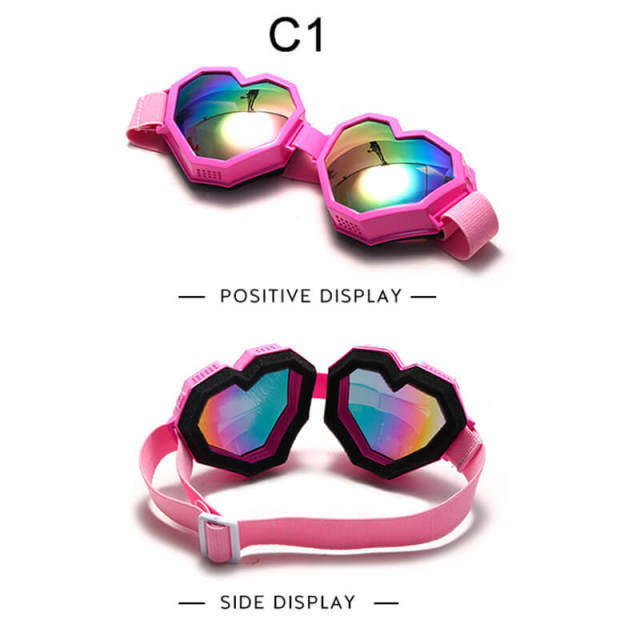 Heart Shaped Goggle One Piece Women Sunglasses Oversized Gradient Lens Eyeglass