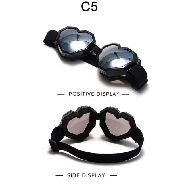 Heart Shaped Goggle One Piece Women Sunglasses Oversized Gradient Lens Eyeglass