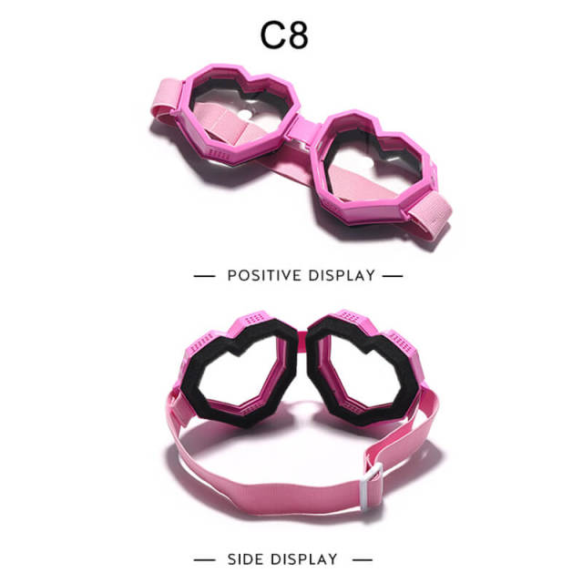 Heart Shaped Goggle One Piece Women Sunglasses Oversized Gradient Lens Eyeglass