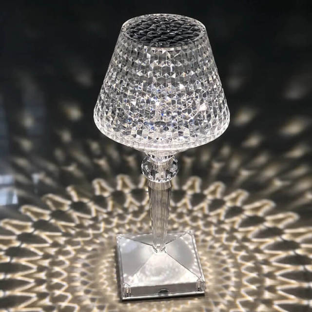 Diamond Table Lamp LED Crystal Night Light Acrylic Decoration Light with Touch Switch