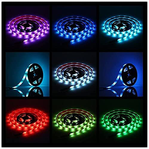 RGB Led Strip Lights Waterproof Ribbon Light Remote Control Lighting Kit 6.56FT