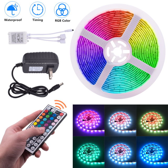 LED Light Strips 12V-5050 RGB 44 Keys Waterproof Light String 24W/40W