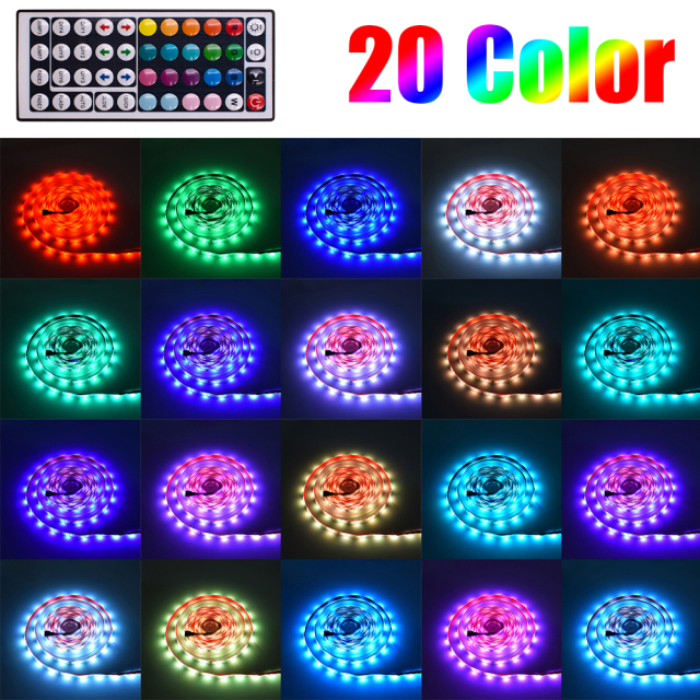 LED Light Strips 12V-5050 RGB 44 Keys Waterproof Light String 24W/40W