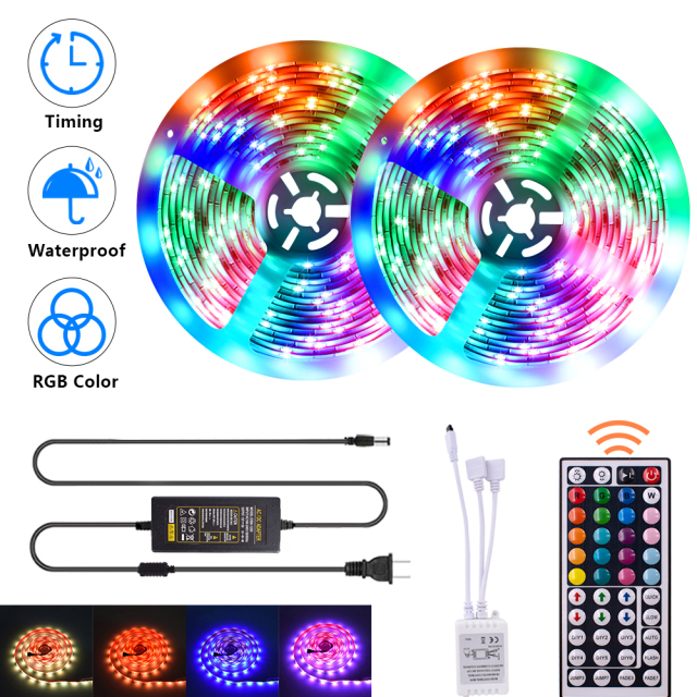 LED Light Strips 12V-5050 RGB 44 Keys Waterproof Light String 24W/40W