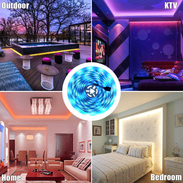 LED Strip Light Auto-Sensing Light Strip Bluetooth Connection With 24-Button Remote Control Waterproof