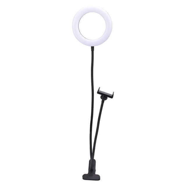 Selfie Ring Light with Cell Phone Holder and Stand Bracket Clip Lazy Bracket Black