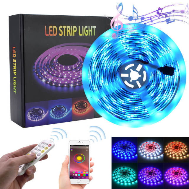 LED Strip Light Auto-Sensing Light Strip Bluetooth Connection With 24-Button Remote Control Waterproof