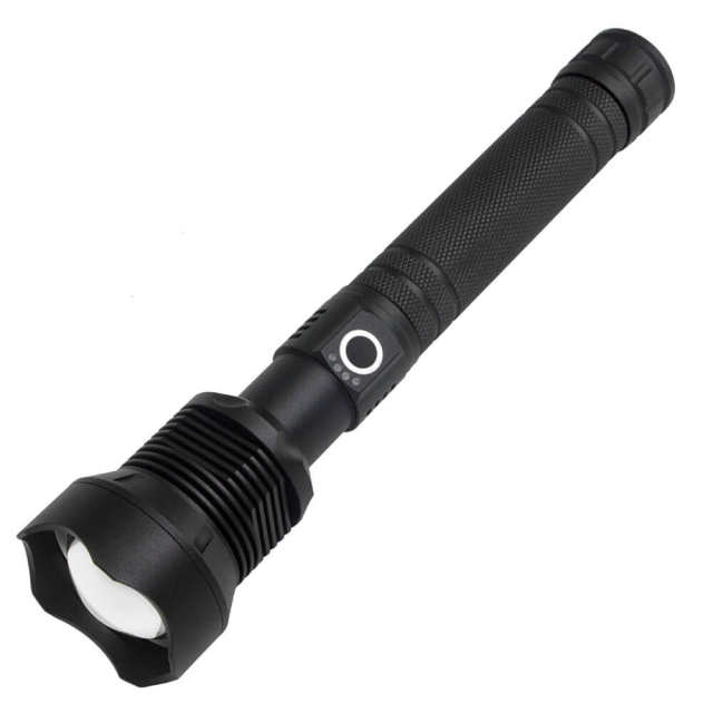 LED Rechargeable Flashlight 7200mAh 30W Telescopic Zoom Flashlight IPX4 Waterproof