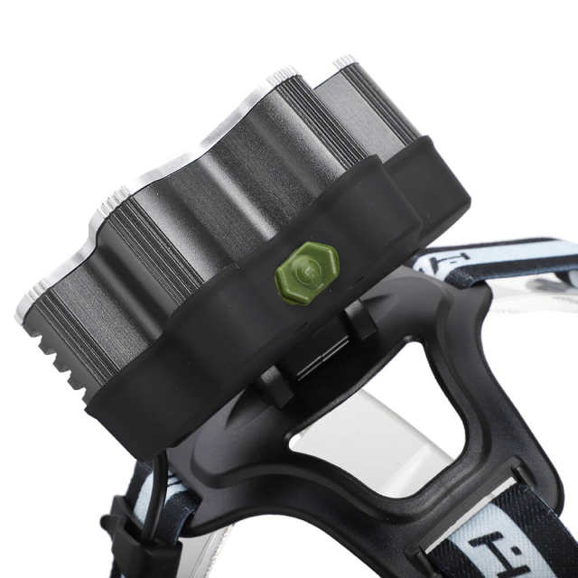 LED Headlamp USB Rechargeable Strong Head Lamp 120000 LM 6 Modes Silver Gray