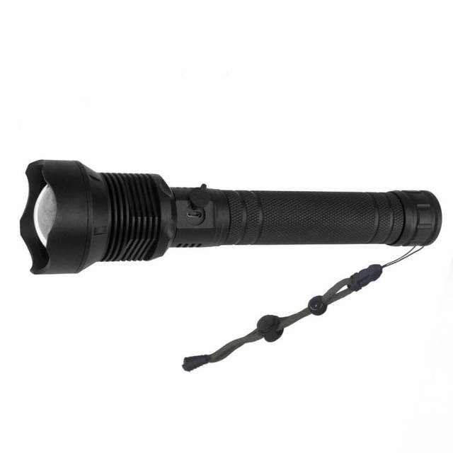 LED Rechargeable Flashlight 7200mAh 30W Telescopic Zoom Flashlight IPX4 Waterproof