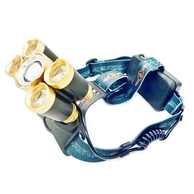 Headlamp 8000 Lumen Zoomable Headlight Ultra Bright LED Rechargeable Head Lamp 4 Modes Waterproof