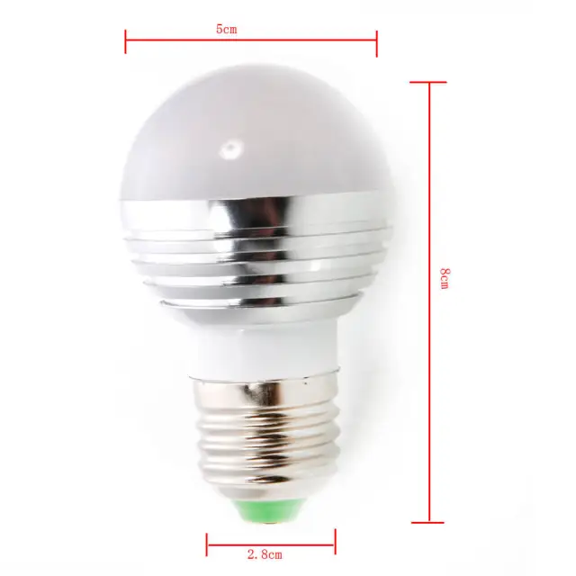 RGB Light Bulb with Remote Control E27 3W 85-265V
