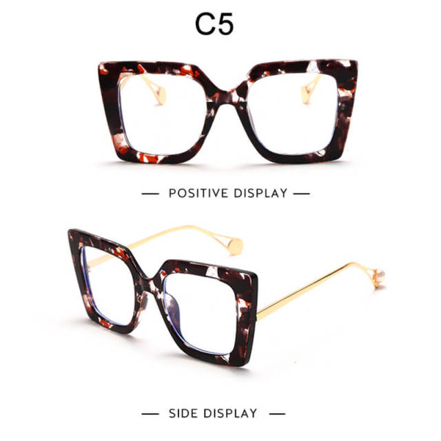 Women Men Square Clear Glasses Vintage Optical Eyeglasses Frame with Transparent Lens