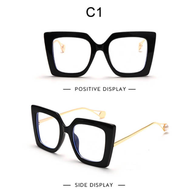 Women Men Square Clear Glasses Vintage Optical Eyeglasses Frame with Transparent Lens