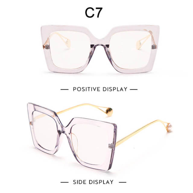 Women Men Square Clear Glasses Vintage Optical Eyeglasses Frame with Transparent Lens