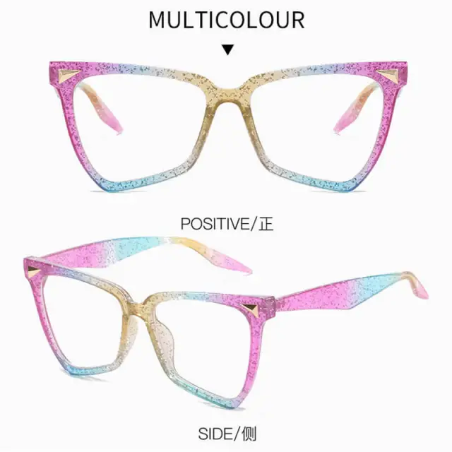 Vintage Glasses Frame Women Colorful Frame with Clear Lens Eyeglasses