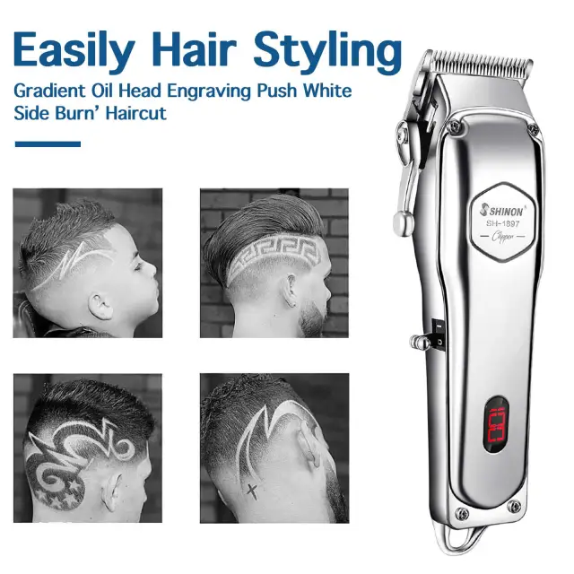 Hair Clippers for Men Quiet Cordless Hair Cutting Kit Silver