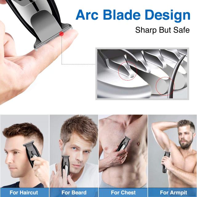 Men Hair Trimmer Professional Hair Clippers Rechargeable Cordless Haircut Kit Beard Shaver