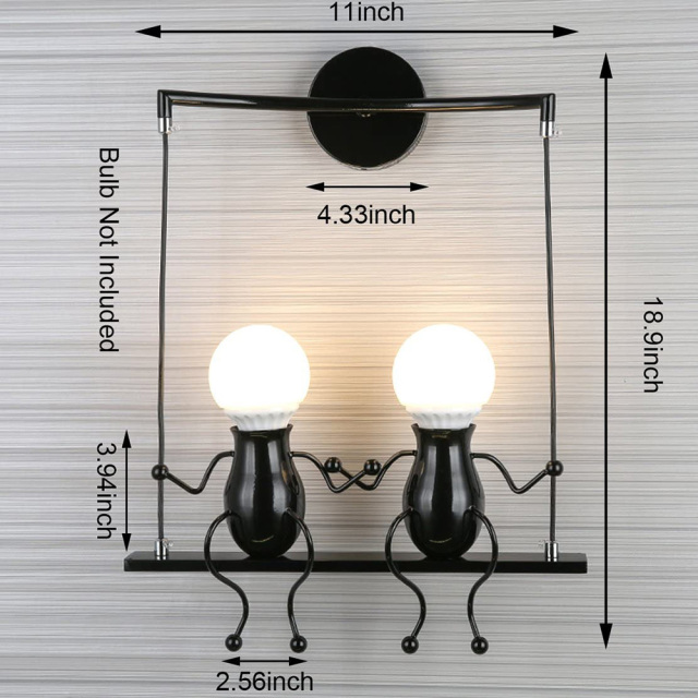 Wall Lights-Creative Little People Swing Wall Light Fixtures