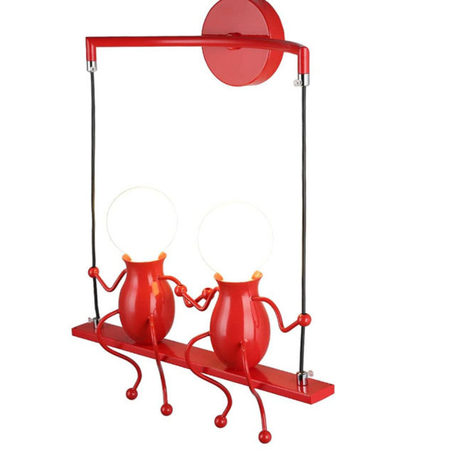 Wall Lights-Creative Little People Swing Wall Light Fixtures