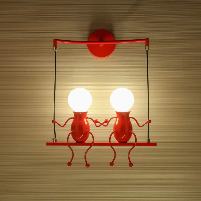 Wall Lights-Creative Little People Swing Wall Light Fixtures