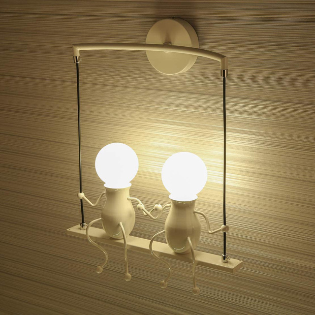 Wall Lights-Creative Little People Swing Wall Light Fixtures