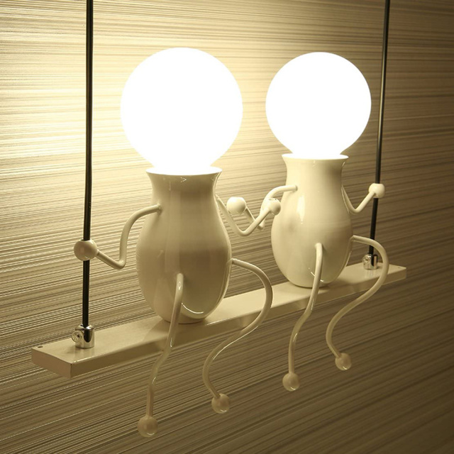 Wall Lights-Creative Little People Swing Wall Light Fixtures