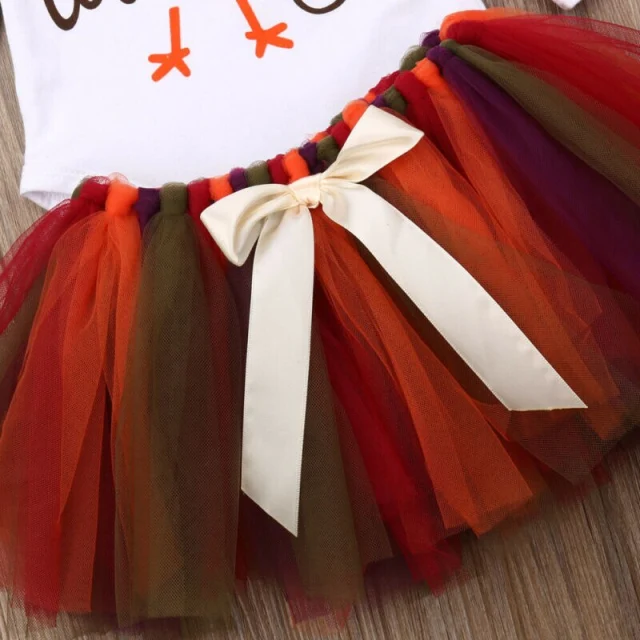 Baby Girl Romper Tulle Skirt Headband Clothes Outfit Holiday Set