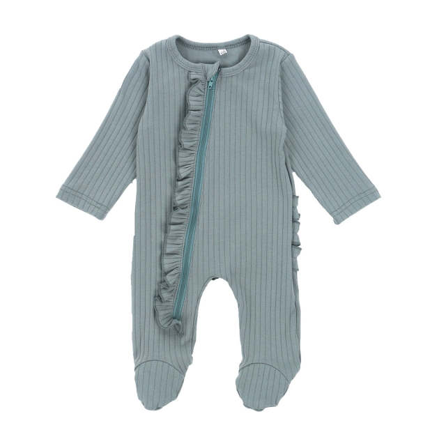 Newborn One-piece Pajamas Infant Long Sleeve Ruffle Night Clothes