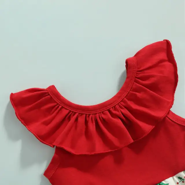Girls Summer Sleeveless Dress Infant Dinosaur Print Ruffle Clothes