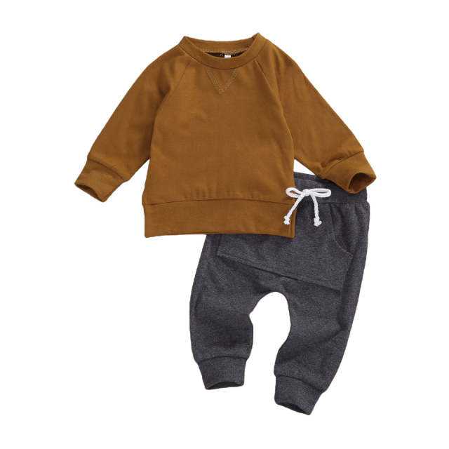 Baby Boys Autumn Long Sleeve Clothes Sets Pullover Sweatshirt Spring Set