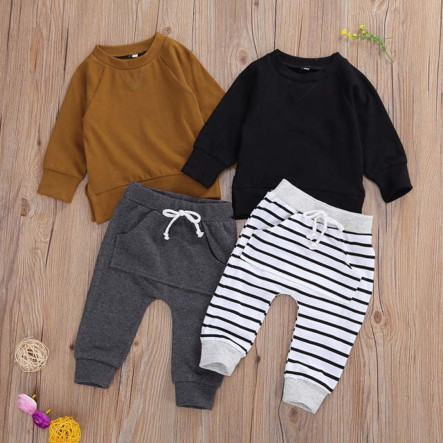 Baby Boys Autumn Long Sleeve Clothes Sets Pullover Sweatshirt Spring Set