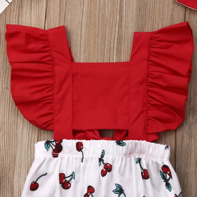 3-18M Newborn Baby Girl Summer Ruffle Bodysuit Outfits Cute Set
