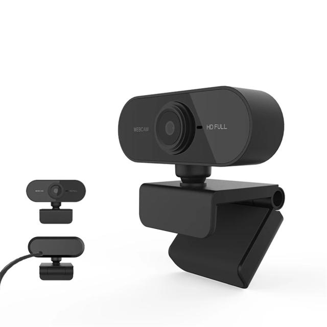 1080p HD Webcam USB Web Camera with Microphone Black