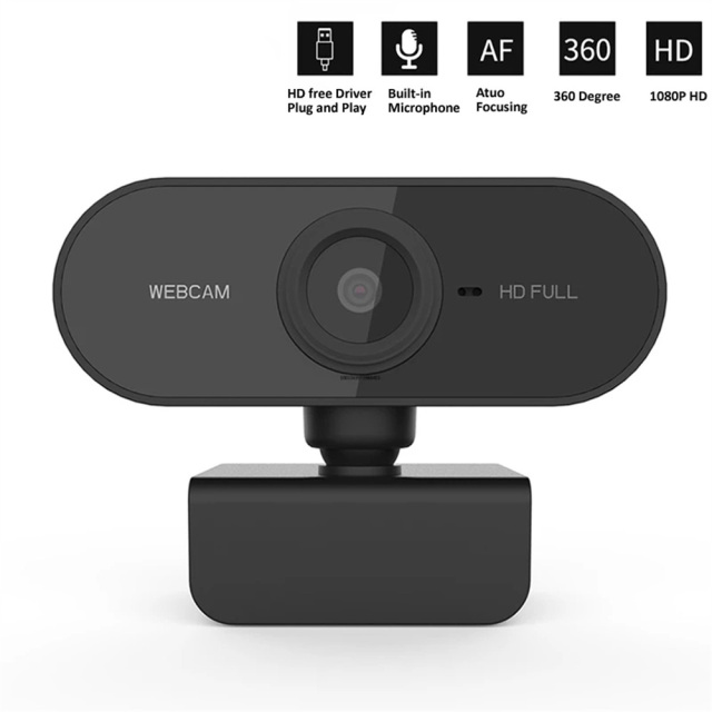 1080p HD Webcam USB Web Camera with Microphone Black