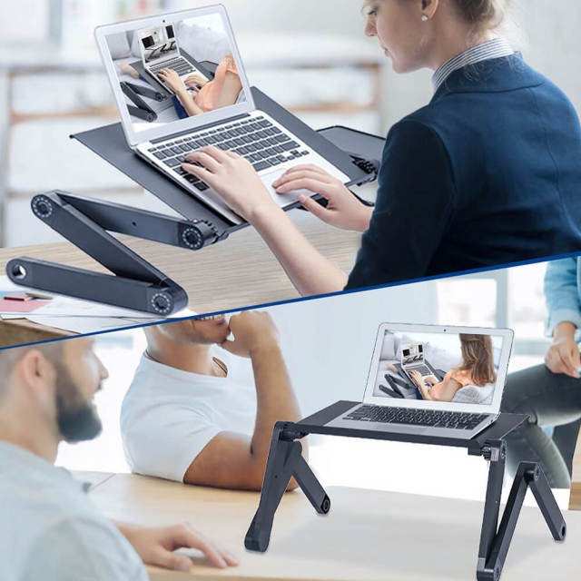 Adjustable Height Laptop Stand With A Mountable Mouse Tray Laptop Desk