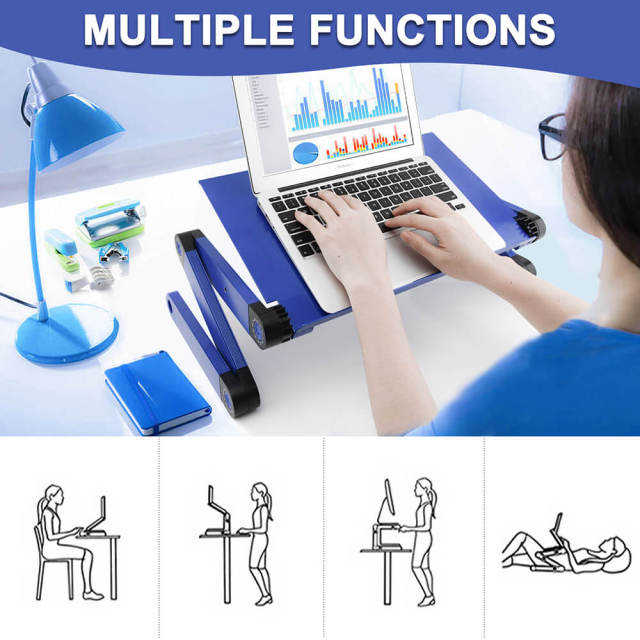 Adjustable Height Laptop Stand With A Mountable Mouse Tray Laptop Desk