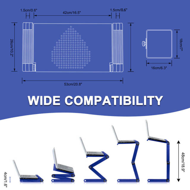 Adjustable Height Laptop Stand With A Mountable Mouse Tray Laptop Desk