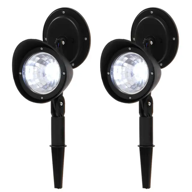 2pcs Solar Landscape Spotlight LED Lighting Plastic for Outdoor Garden Yard Porch Pool