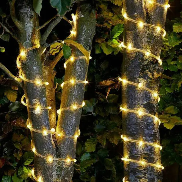 12m 100LED Solar String Lights Outdoor Garden Party Xmas Fairy Waterproof Lamp